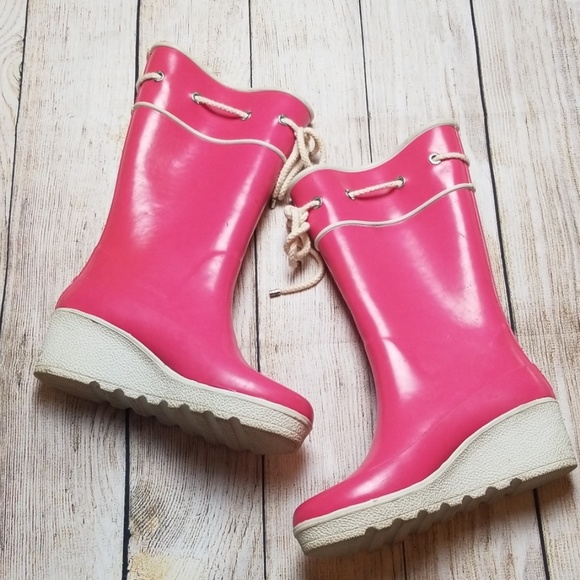 Sperry Shoes - Sperry Wedged Pink Rain Boots